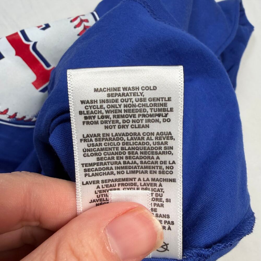 Texas Rangers Shirt Boys XL 16/18 Blue Short Sleeve MLB Genuine Merch NWT - Picture 4 of 7